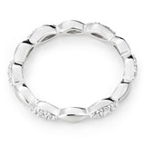 Sterling Silver Rhodium Plated Cubic Zirconia Marquise Eternity Ring