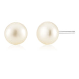 White 6mm Freshwater Pearl Stud Earrings