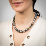12-14.2mm Tahitian Pearl Multicolour Strand with 14ct White Gold Stardust Ball Clasp