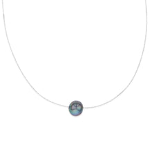 Load image into Gallery viewer, Sterling Silver 10-12mm Dyed Black Fresh Water Pearl On Adjustable Choker Chain