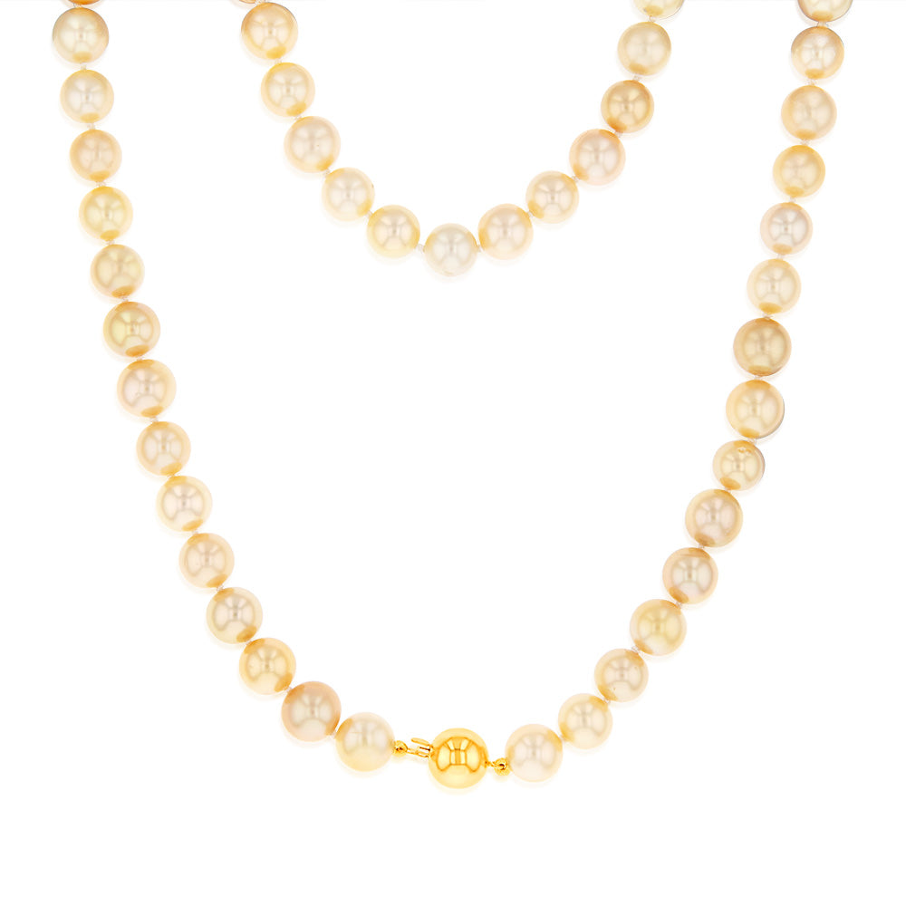 Golden Southsea 6-8mm Pearl Strand with 9ct Yellow Gold Clasp