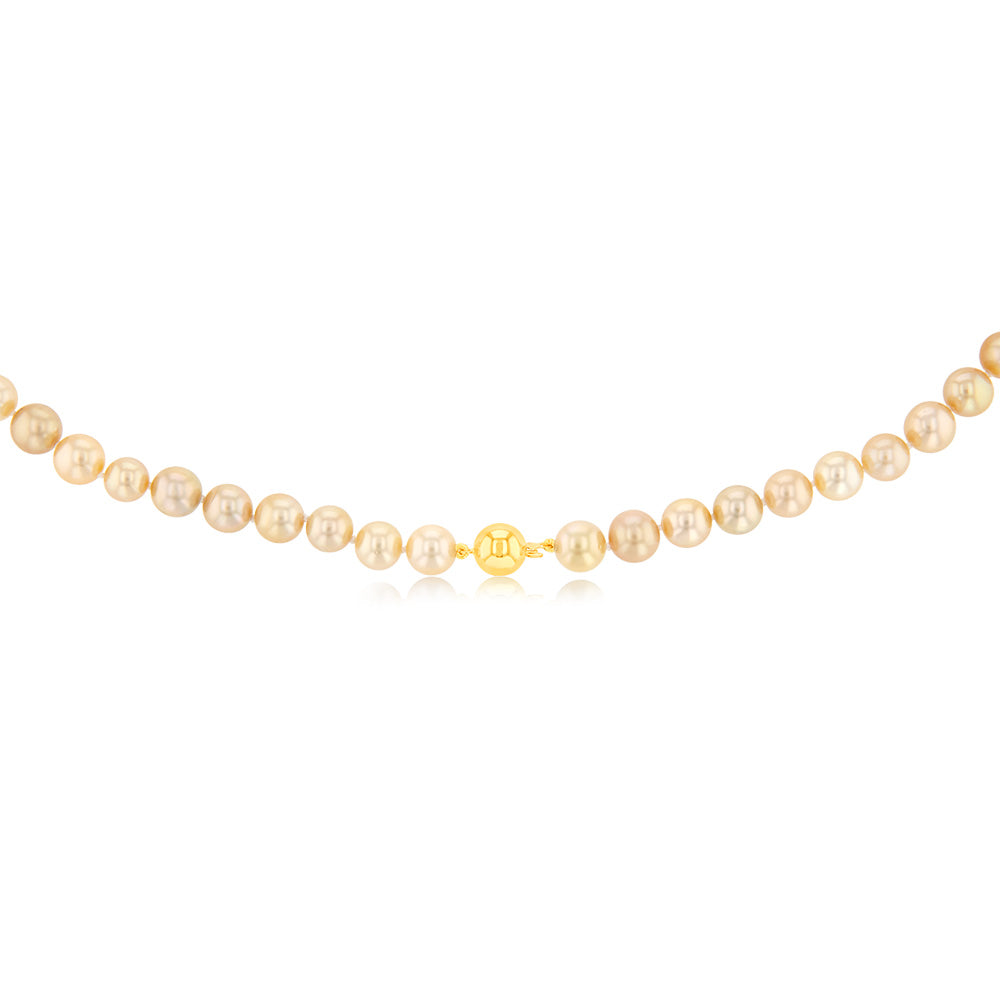 Golden Southsea 6-8mm Pearl Strand with 9ct Yellow Gold Clasp