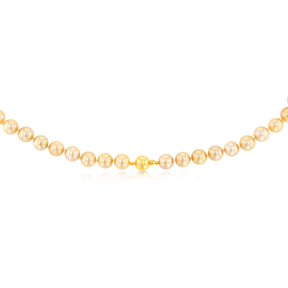 Golden Southsea 6-10mm Pearl Strand with 9ct Yellow Gold Clasp