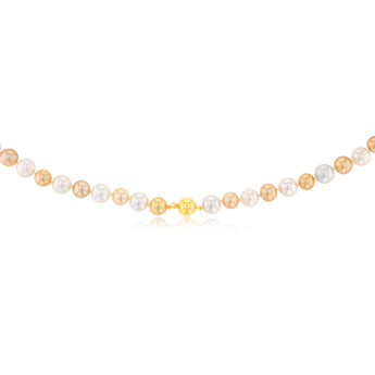 Golden and White South Sea 8-10mm Pearl Strand with 9ct Yellow Gold Clasp