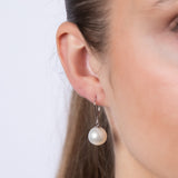 9ct White Gold 10-11mm White South Sea Pearl Drop Earrings