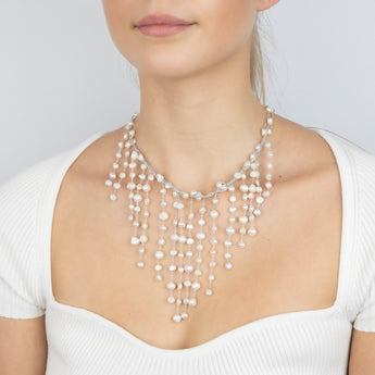 Natural Freshwater Baroque Pearl Necklace 40cm + 5cm Extender in Sterling Silver