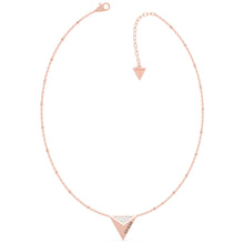 Load image into Gallery viewer, GUESS Rose Gold Plated Stainless Steel 6-18&quot;Triangle Single Charm Chain