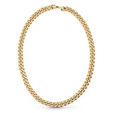 Guess Mens Jewellery Gold Plated 4 Diamond Cut 11mm Curb Chain