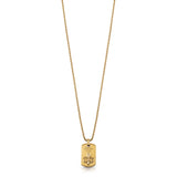 Guess Mens Jewellery Antique Gold Plated Engraved Tag Pendant On 71.12cm Box Chain