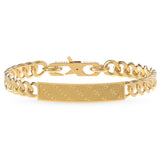 Guess Mens Jewellery Gold Plated 2 Diamond Cut 4G Tag Curb Chain Bracelet