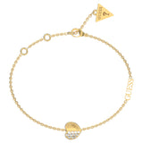 Guess Gold Plated Stainless Steel Plain & Pave Heart Bracelet