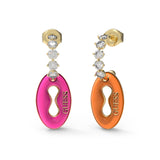 Guess Gold Plated Stainless Steel 30mm Pendant Rainbow Earrings