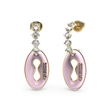 Load image into Gallery viewer, Guess Gold Plated Stainless Steel 30mm Pendant Rose Earrings