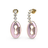Guess Gold Plated Stainless Steel 30mm Pendant Rose Earrings