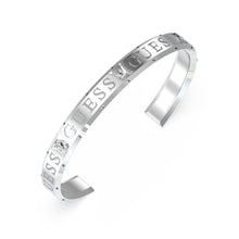 Load image into Gallery viewer, Guess Rhodium Plated Stainless Steel Logo Round Bangle