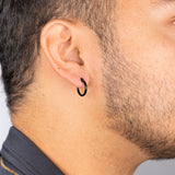Stainless Steel Black 11mm Hoop Earrings