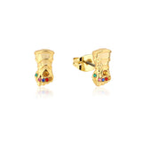 Couture Kingdom Disney Stainless Steel 14ct Gold Plated Infinity Gauntlet Stud Earrings