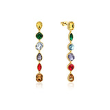 Couture Kingdom Disney Stainless Steel 14ct Gold Plated Infinity Stone 80mm Drop Earrings