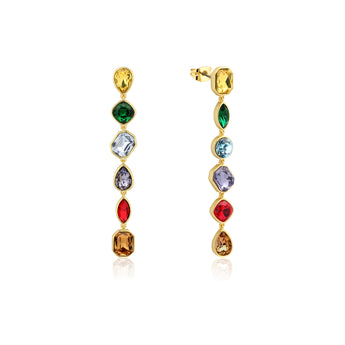 Couture Kingdom Disney Stainless Steel 14ct Gold Plated Infinity Stone 80mm Drop Earrings