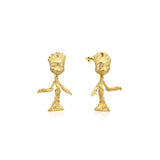 Couture Kingdom Disney Stainless Steel 14ct Gold Plated Guardians Of The Galaxy Groot Drop Earrings