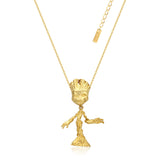 Couture Kingdom Disney Stainless Steel Gold Plated Guardians Of The Galaxy Groot Pendant On Chain