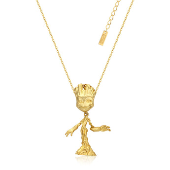 Couture Kingdom Disney Stainless Steel Gold Plated Guardians Of The Galaxy Groot Pendant On Chain