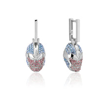 Load image into Gallery viewer, Disney Stainless Steel 14ct White Gold Plated Thanos Crystal 36mm Drop Earrings