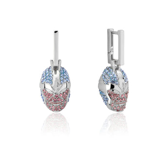 Couture Kingdom Disney Stainless Steel 14ct White Gold Plated Thanos Crystal 36mm Drop Earrings