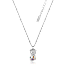Load image into Gallery viewer, Disney Stainless Steel 14ct White Gold Plated Infinity Gauntlet Pendant On 45cm Chain