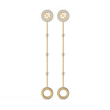 Guess Stainless Steel Gold Plated 80mm Airpods Logo Threader Drop Earrings
