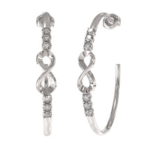 Load image into Gallery viewer, Guess Stainless Steel Rhodium Plated 50mm Infinity Hoop Earrings
