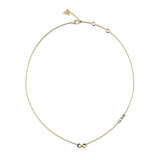 Guess Stainless Steel Gold Plated Infinity Pave Links 45cm Necklace