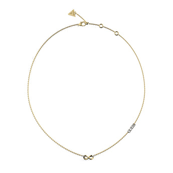 Guess Stainless Steel Gold Plated Infinity Pave Links 45cm Necklace