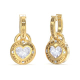 Guess Stainless Steel Gold Plated 26mm Heart Huggies Earrings
