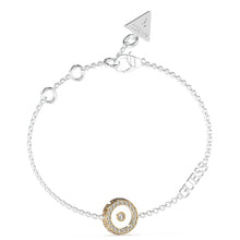 Load image into Gallery viewer, Guess Stainless Steel Rhodium &amp; Gold Plated Pave Circle Bracelet