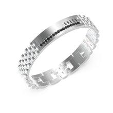 Load image into Gallery viewer, Guess Mens Jewellery Stainless Steel 10mm Tag Black Crystal Bracelet