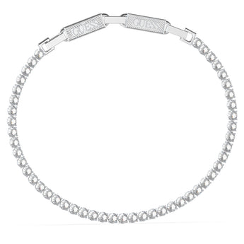 Guess Mens Jewellery Stainless Steel Logo Buckle Tennis Bracelet
