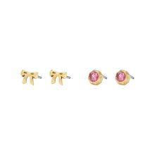 Load image into Gallery viewer, Fossil Barbie Special Edition Gold-Plated Stainless-Steel Earrings Set (2 pairs)