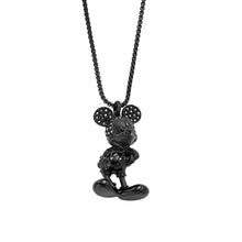 Load image into Gallery viewer, Disney Mickey Mouse Black Plated Stainless Steel 3D Pendant on Chain 100th Disney Anniversary