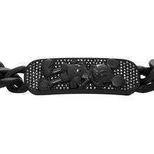 Load image into Gallery viewer, Disney Mickey Mouse Black Tone Stainless Steel Plaque ID Bracelet 100th Disney Anniversary