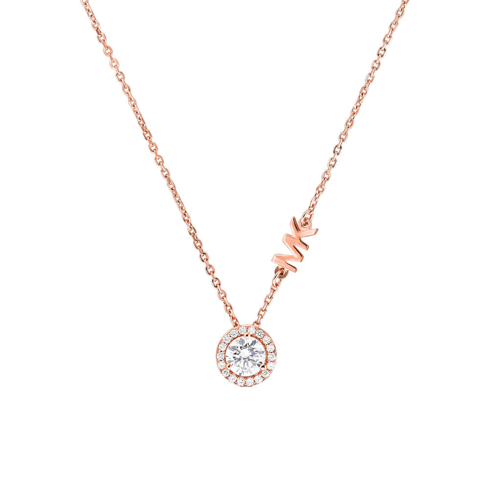 Michael Kors 14ct Rose Gold Plated  Sterling Silver Premium Round Pendant With Chain