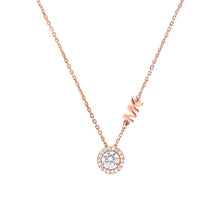 Load image into Gallery viewer, Michael Kors 14ct Rose Gold Plated  Sterling Silver Premium Round Pendant With Chain