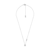 Michael Kors Sterling Silver Premium CZ Round Pendant with Chain