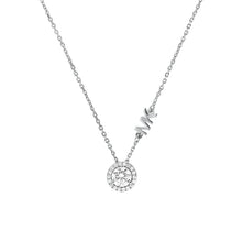 Load image into Gallery viewer, Michael Kors Sterling Silver Premium CZ Round Pendant with Chain