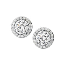 Load image into Gallery viewer, Michael Kors Sterling Silver Premium Round CZ Halo Stud Earring