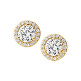 Michael Kors 14ct Yellow Gold Plated Sterling Silver Premium CZ Halo Stud Earring
