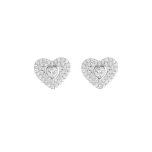 Load image into Gallery viewer, Michael Kors Sterling silver Premium Pave Heart Stud Earring