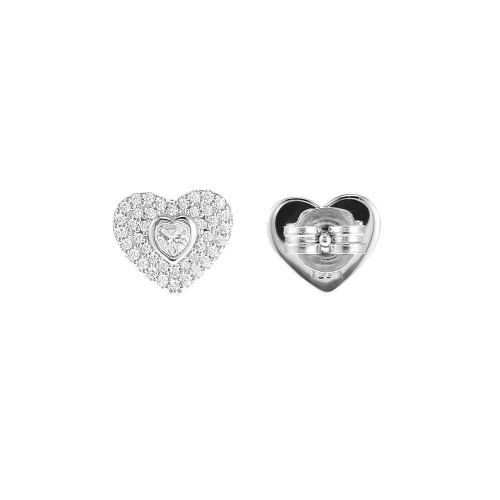 Michael Kors Sterling silver Premium Pave Heart Stud Earring