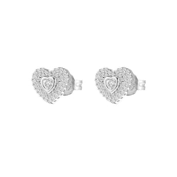 Michael Kors Sterling silver Premium Pave Heart Stud Earring