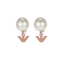 Load image into Gallery viewer, Emporio Armani Rose Gold Plated Sterling Silver Key Basics Pearl Stud Earring